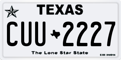 TX license plate CUU2227