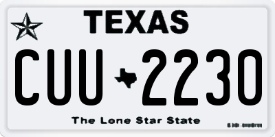 TX license plate CUU2230