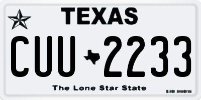 TX license plate CUU2233