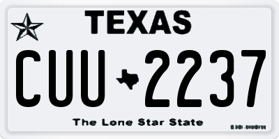 TX license plate CUU2237