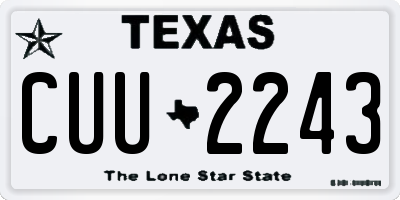 TX license plate CUU2243