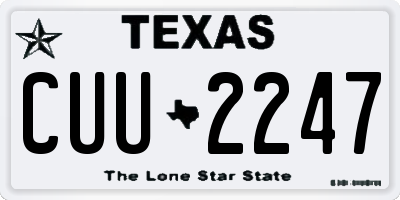 TX license plate CUU2247