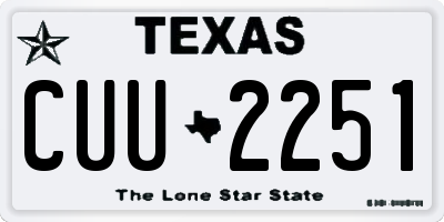 TX license plate CUU2251