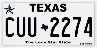 TX license plate CUU2274