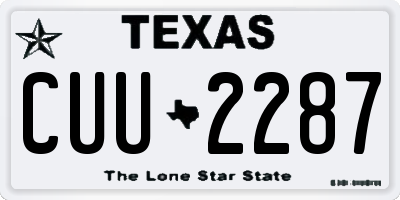 TX license plate CUU2287