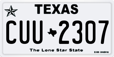 TX license plate CUU2307