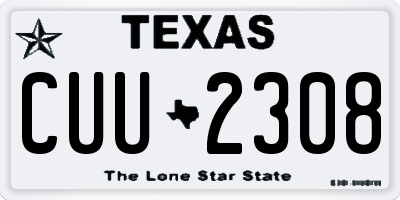TX license plate CUU2308