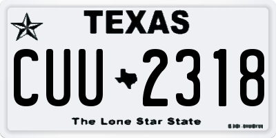 TX license plate CUU2318