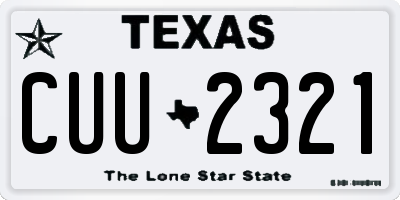 TX license plate CUU2321