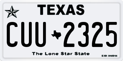 TX license plate CUU2325