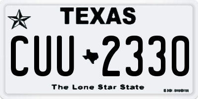 TX license plate CUU2330