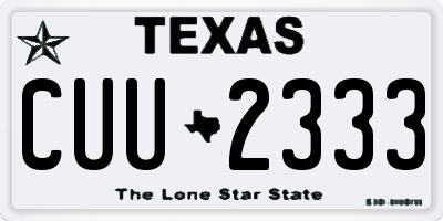 TX license plate CUU2333