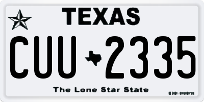 TX license plate CUU2335