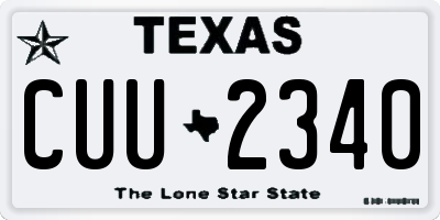 TX license plate CUU2340