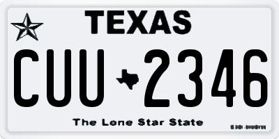 TX license plate CUU2346