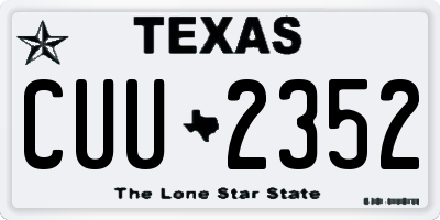 TX license plate CUU2352