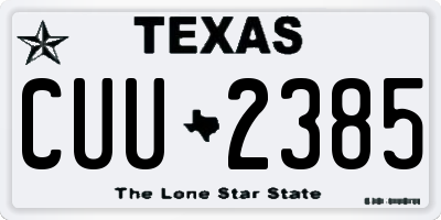 TX license plate CUU2385