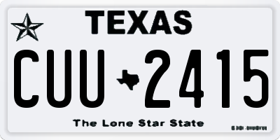 TX license plate CUU2415