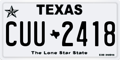 TX license plate CUU2418