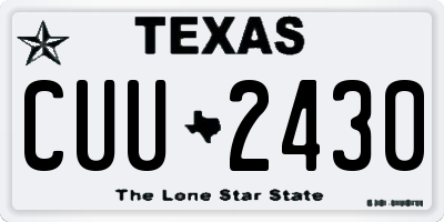 TX license plate CUU2430