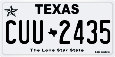 TX license plate CUU2435