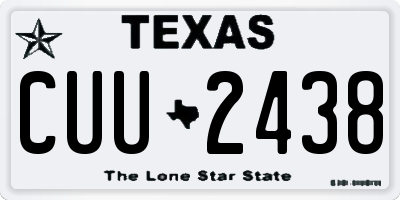 TX license plate CUU2438