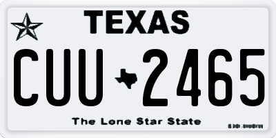 TX license plate CUU2465
