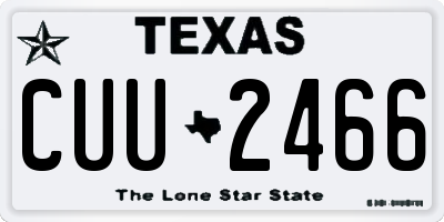 TX license plate CUU2466