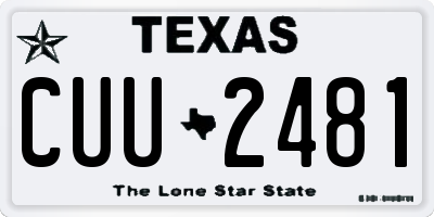 TX license plate CUU2481