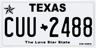 TX license plate CUU2488
