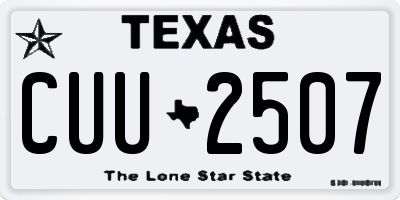 TX license plate CUU2507