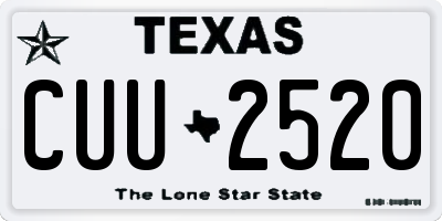 TX license plate CUU2520