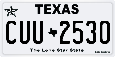 TX license plate CUU2530