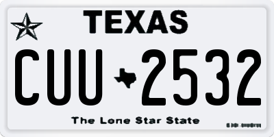 TX license plate CUU2532