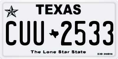 TX license plate CUU2533