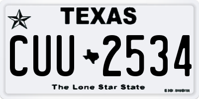 TX license plate CUU2534