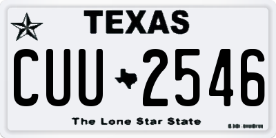 TX license plate CUU2546