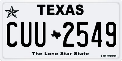 TX license plate CUU2549