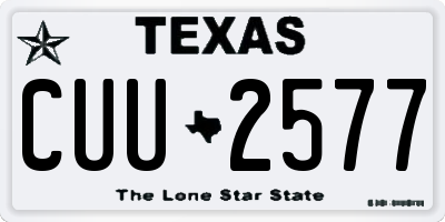 TX license plate CUU2577