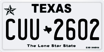 TX license plate CUU2602