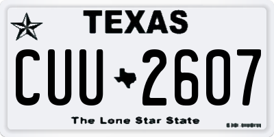 TX license plate CUU2607