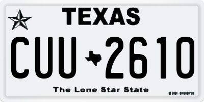TX license plate CUU2610