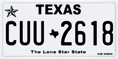 TX license plate CUU2618