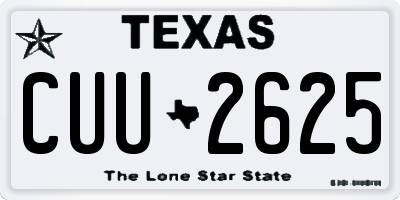 TX license plate CUU2625