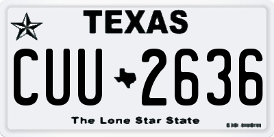 TX license plate CUU2636