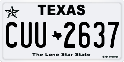 TX license plate CUU2637