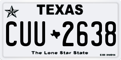 TX license plate CUU2638