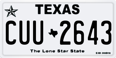 TX license plate CUU2643