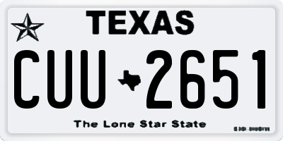 TX license plate CUU2651