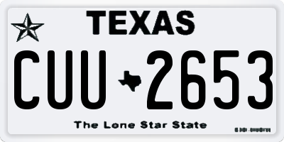 TX license plate CUU2653